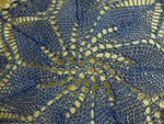 small blue doily closeup